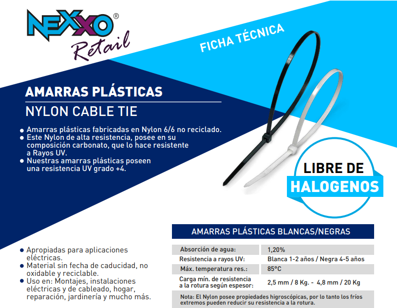 Amarras Plásticas Nylon