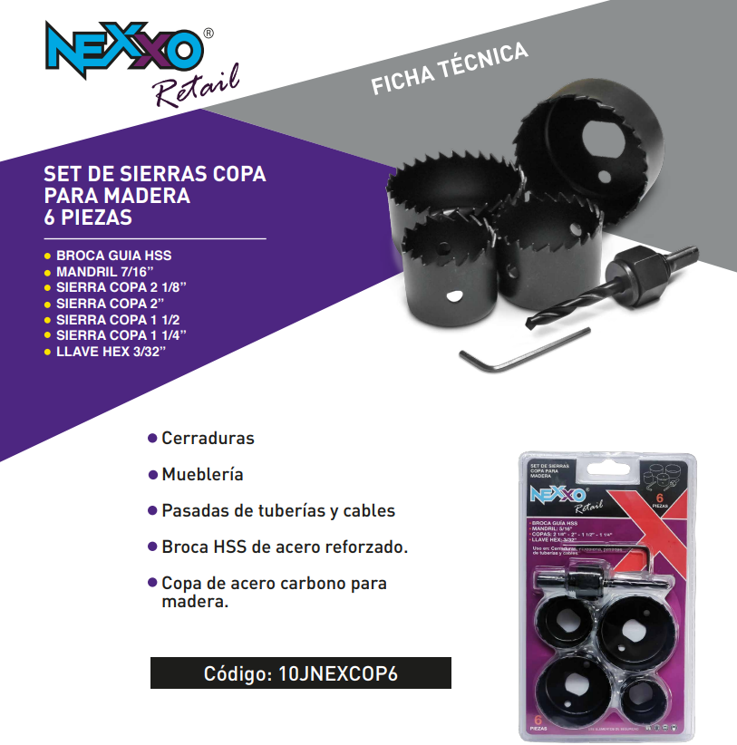 Juego de Sierras Copa p/Madera