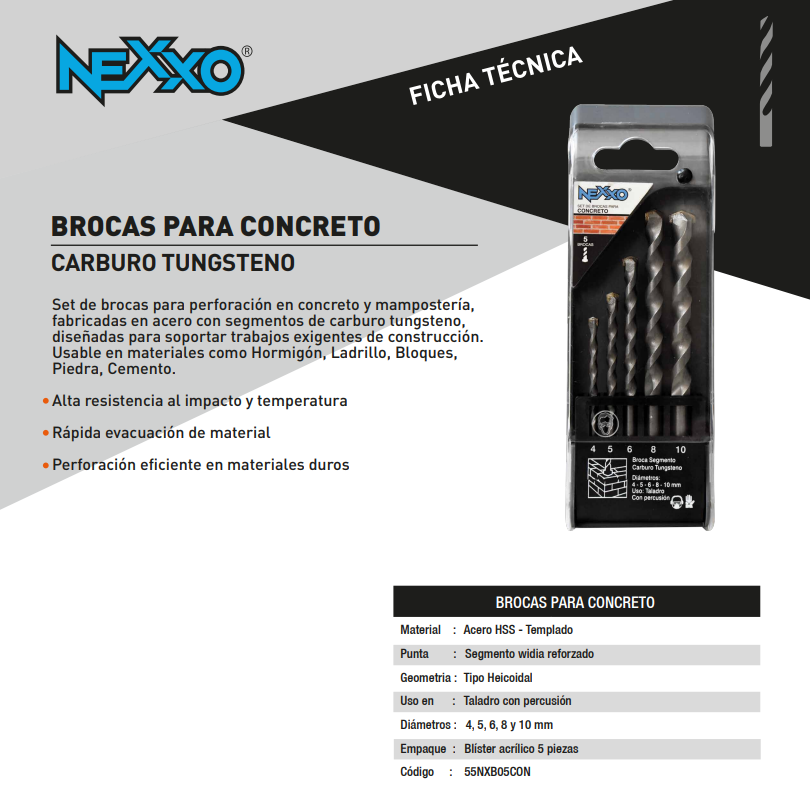 Broca Concreto Segmento C. Tungsteno