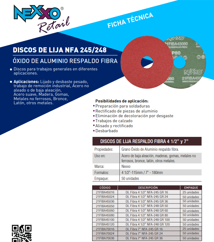 Disco de Lija Respaldo Fibra NFA 248
