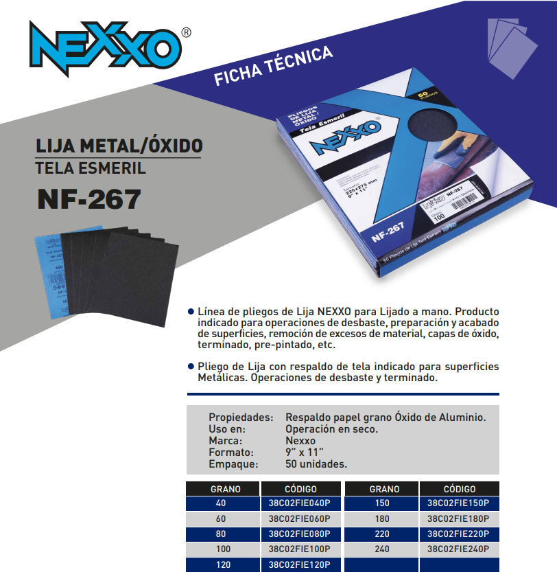 Lija Metal/Óxido NF 267