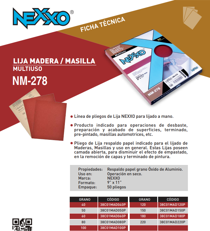 Lija Madera/Masilla NM 278