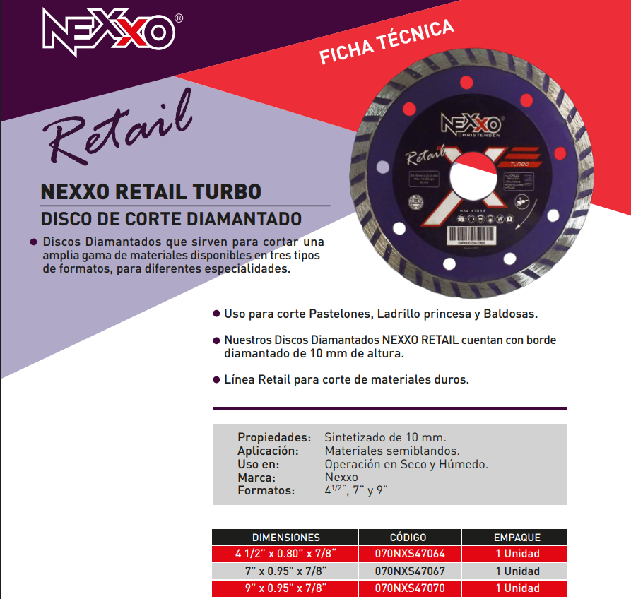 Disco de corte diamantado - Retail