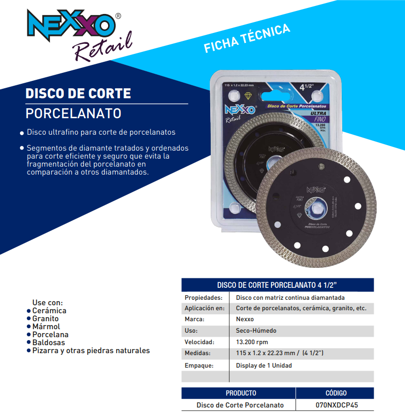 Disco de corte - Porcelanato