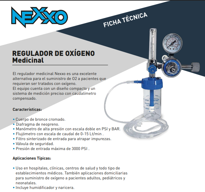 Regulador de Oxígeno Medicinal